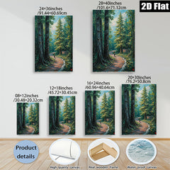 2D flat 1pc Woodland Path Scenic Landscape Nature Wall Art for Living Room Bedroom Home Decor Canvas Prints Modern Farmhouse Style