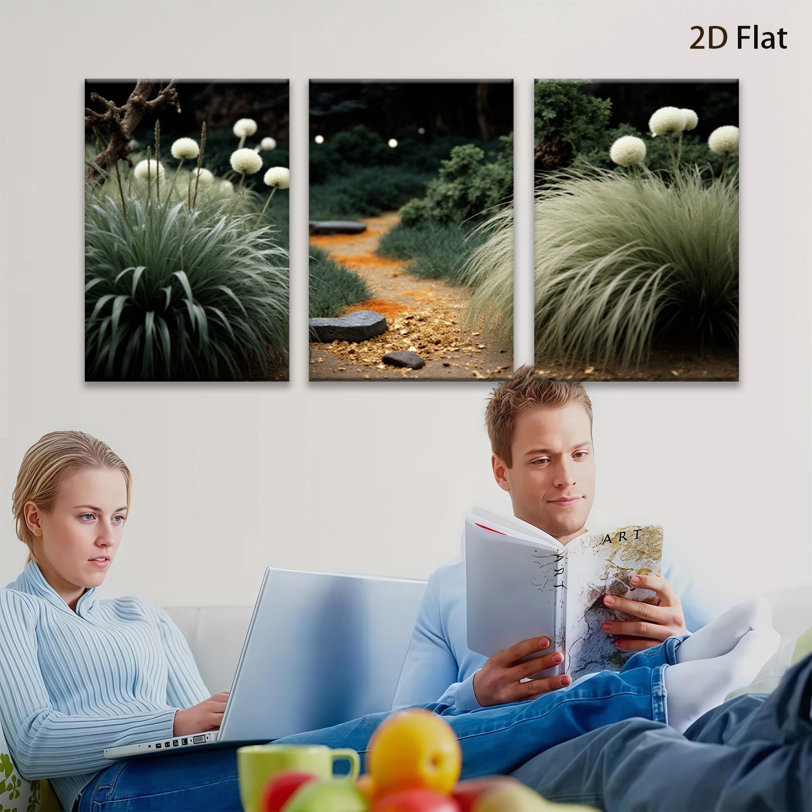2D flat 1pc Woodland Path Serene Garden Vista Living Room Bedroom Home Decor Farmhouse Style Gallery Wrapped Canvas Prints Modern Wall Art