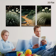 2D flat 1pc Woodland Path Serene Garden Vista Living Room Bedroom Home Decor Farmhouse Style Gallery Wrapped Canvas Prints Modern Wall Art