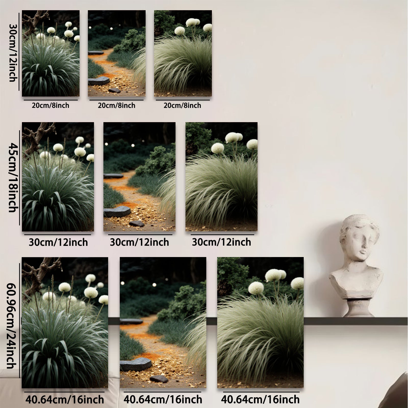 2D flat 1pc Woodland Path Serene Garden Vista Living Room Bedroom Home Decor Farmhouse Style Gallery Wrapped Canvas Prints Modern Wall Art