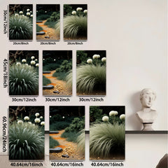 2D flat 1pc Woodland Path Serene Garden Vista Living Room Bedroom Home Decor Farmhouse Style Gallery Wrapped Canvas Prints Modern Wall Art