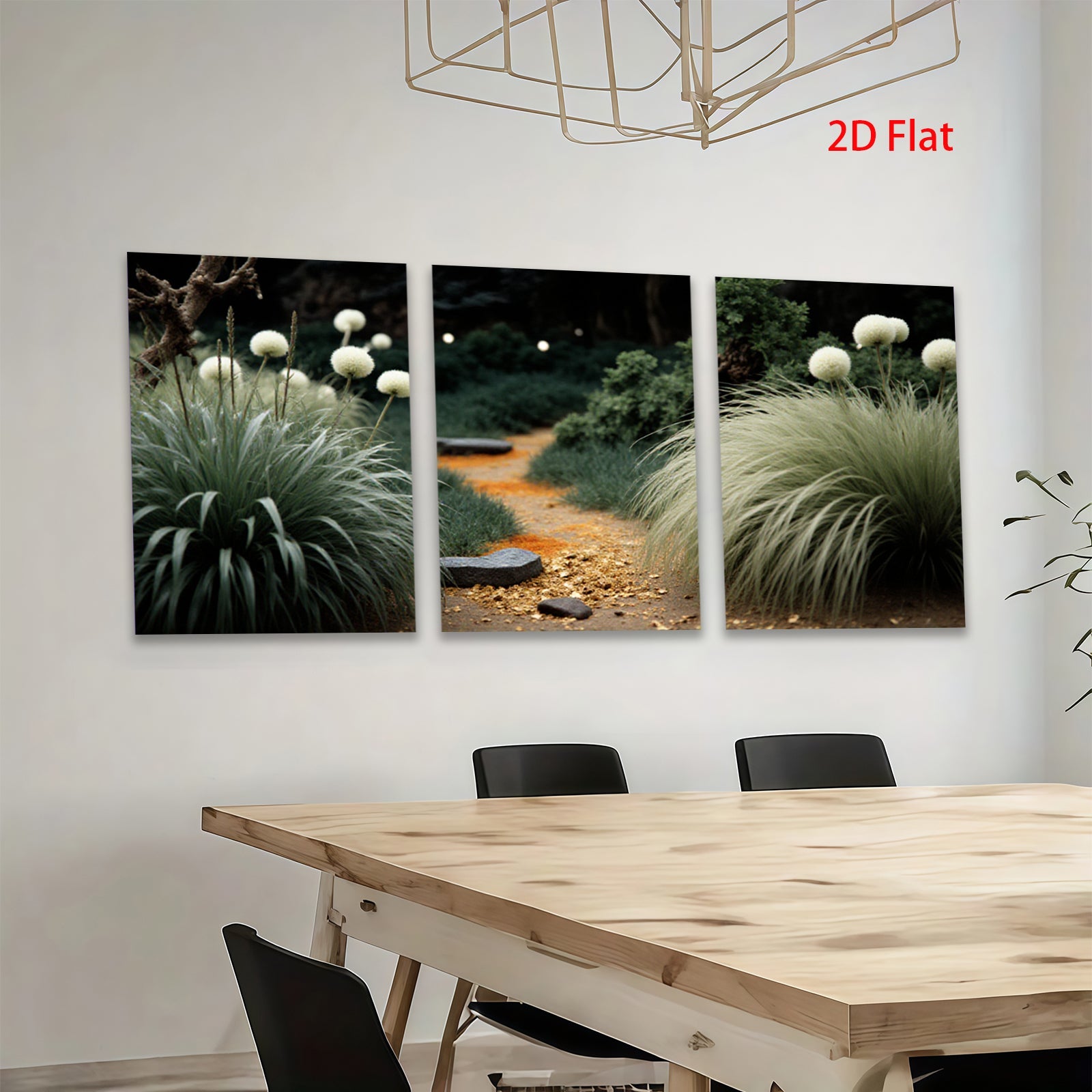 2D flat 1pc Woodland Path Serene Garden Vista Living Room Bedroom Home Decor Farmhouse Style Gallery Wrapped Canvas Prints Modern Wall Art