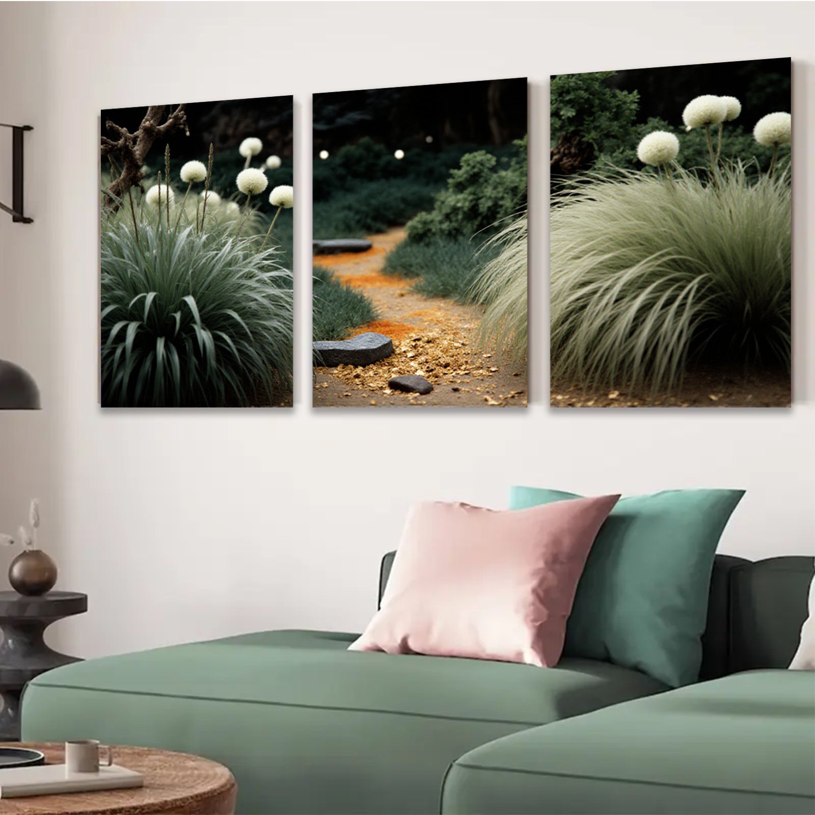 2D flat 1pc Woodland Path Serene Garden Vista Living Room Bedroom Home Decor Farmhouse Style Gallery Wrapped Canvas Prints Modern Wall Art
