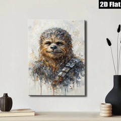 2D flat 1pc Wookiee portrait vibrant canvas wall art bedroom living room modern farmhouse decor gallery wrapped ready to hang