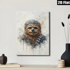 2D flat 1pc Wookiee portrait wall art canvas prints for living room bedroom modern farmhouse decor gallery wrapped timeless statement piece trending now