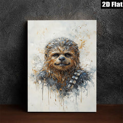 2D flat 1pc Wookiee portrait wall art canvas prints for living room bedroom modern farmhouse decor gallery wrapped timeless statement piece trending now