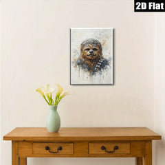 2D flat 1pc Wookiee portrait wall art canvas prints for living room bedroom modern farmhouse decor gallery wrapped timeless statement piece trending now