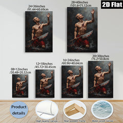 2D flat 1pc Wounded Warrior Dramatic Red Canvas Wall Art for Living Room Bedroom Modern Farmhouse Decor Gallery Wrapped Ready to Hang