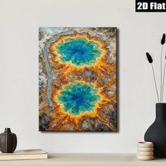 2D flat 1pc Wyoming Hot Springs Aerial View Wall Decor for Living Room Bedroom Modern Farmhouse Gallery Wrapped Canvas Prints Ready to Hang Large Size