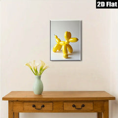 2D flat 1pc Yellow Balloon Dog Modern Art Wall Decor Living Room Bedroom Canvas Prints Farmhouse Aesthetic Gallery Wrapped Ready To Hang Teal Gold Gray