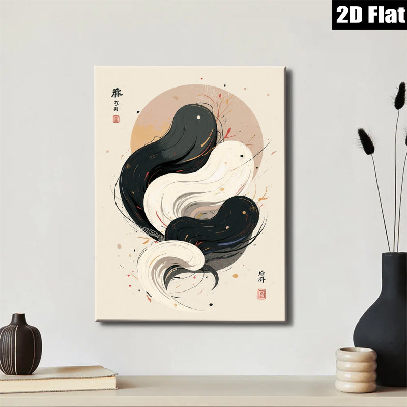2D flat 1pc Yin Yang Harmony Wall Art Modern Minimalist Canvas Prints Living Room Bedroom Home Decor Gallery Wrapped Timeless Aesthetic Farmhouse Chic