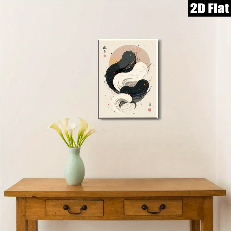 2D flat 1pc Yin Yang Harmony Wall Art Modern Minimalist Canvas Prints Living Room Bedroom Home Decor Gallery Wrapped Timeless Aesthetic Farmhouse Chic