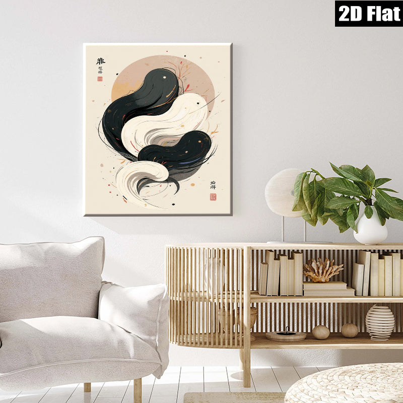 2D flat 1pc Yin Yang Harmony Wall Art Modern Minimalist Canvas Prints Living Room Bedroom Home Decor Gallery Wrapped Timeless Aesthetic Farmhouse Chic