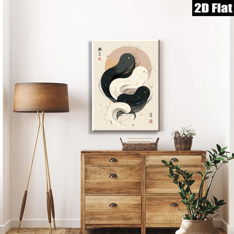 2D flat 1pc Yin Yang Harmony Wall Art Modern Minimalist Canvas Prints Living Room Bedroom Home Decor Gallery Wrapped Timeless Aesthetic Farmhouse Chic