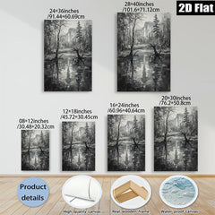 2D flat 1pc Yosemite Valley Reflections Serene Landscape Wall Art Canvas Prints for Living Room Bedroom Home Decor Farmhouse Style Modern Gallery Wrapped