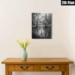 2D flat 1pc Yosemite Valley Reflections Serene Landscape Wall Art Canvas Prints for Living Room Bedroom Home Decor Farmhouse Style Modern Gallery Wrapped