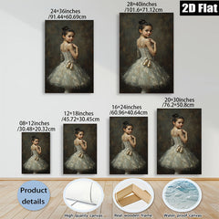 2D flat 1pc Young Ballerina with Pointe Shoes Wall Art for Nursery Bedroom Living Room Modern Farmhouse Decor Canvas Prints Ready to Hang Gallery Wrapped