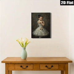 2D flat 1pc Young Ballerina with Pointe Shoes Wall Art for Nursery Bedroom Living Room Modern Farmhouse Decor Canvas Prints Ready to Hang Gallery Wrapped