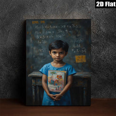 2D flat 1pc Young Student with Artwork Classroom Decor Wall Art Prints Canvas Paintings for Living Room Bedroom Gallery Wrapped Modern Farmhouse Style