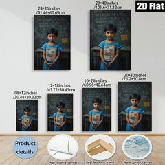 2D flat 1pc Young Student with Artwork Classroom Decor Wall Art Prints Canvas Paintings for Living Room Bedroom Gallery Wrapped Modern Farmhouse Style