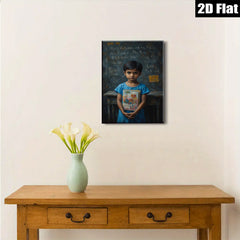 2D flat 1pc Young Student with Artwork Classroom Decor Wall Art Prints Canvas Paintings for Living Room Bedroom Gallery Wrapped Modern Farmhouse Style
