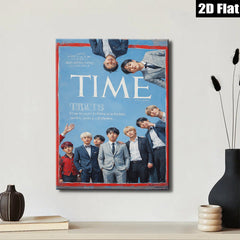 2D flat 1pc Young men group portrait stylish wall art decor for living room bedroom office modern farmhouse gallery wrapped canvas print