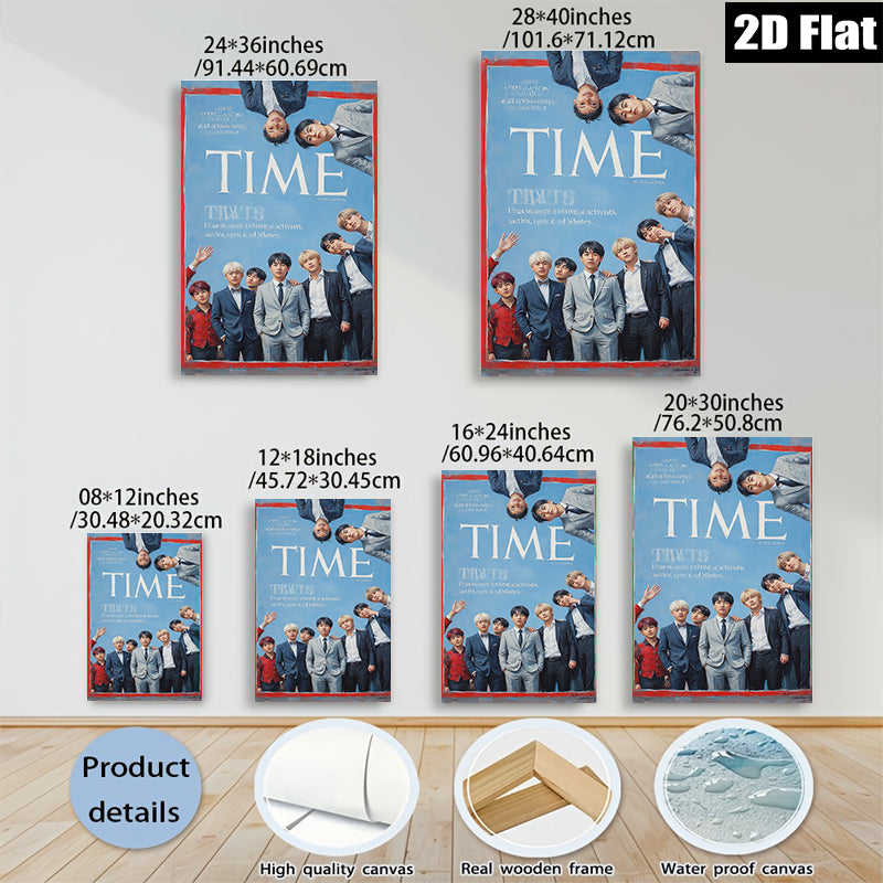 2D flat 1pc Young men group portrait stylish wall art decor for living room bedroom office modern farmhouse gallery wrapped canvas print