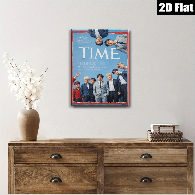 2D flat 1pc Young men group portrait stylish wall art decor for living room bedroom office modern farmhouse gallery wrapped canvas print