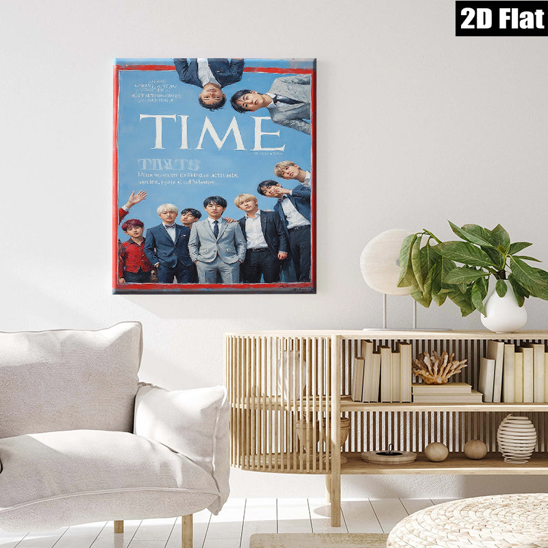 2D flat 1pc Young men group portrait stylish wall art decor for living room bedroom office modern farmhouse gallery wrapped canvas print