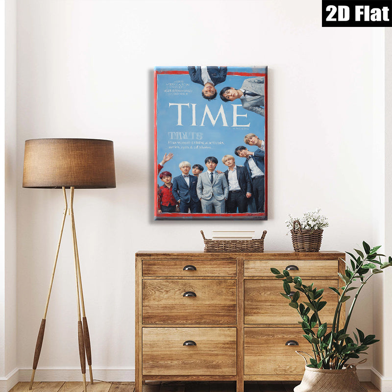 2D flat 1pc Young men group portrait stylish wall art decor for living room bedroom office modern farmhouse gallery wrapped canvas print