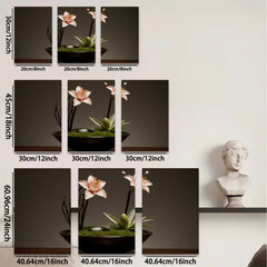 2D flat 1pc Zen Garden Blooming Lilies Peaceful Still Life Wall Art for Living Room Bedroom Home Decor Modern Farmhouse Rustic Chic