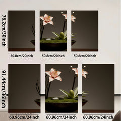2D flat 1pc Zen Garden Blooming Lilies Peaceful Still Life Wall Art for Living Room Bedroom Home Decor Modern Farmhouse Rustic Chic