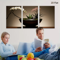 2D flat 1pc Zen Garden Floral Arrangement Living Room Bedroom Wall Decor Botanical Prints Modern Farmhouse Aesthetic Gallery Wrapped Canvas Prints