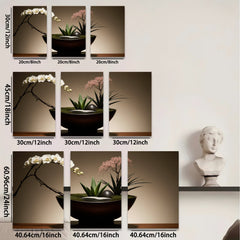2D flat 1pc Zen Garden Floral Arrangement Living Room Bedroom Wall Decor Botanical Prints Modern Farmhouse Aesthetic Gallery Wrapped Canvas Prints