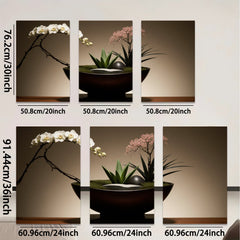 2D flat 1pc Zen Garden Floral Arrangement Living Room Bedroom Wall Decor Botanical Prints Modern Farmhouse Aesthetic Gallery Wrapped Canvas Prints