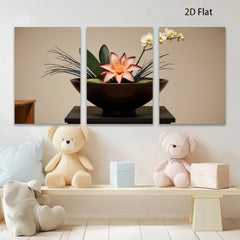2D flat 1pc Zen floral arrangement botanical beauty for living room bedroom home wall decor modern farmhouse style