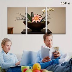2D flat 1pc Zen floral arrangement botanical beauty for living room bedroom home wall decor modern farmhouse style