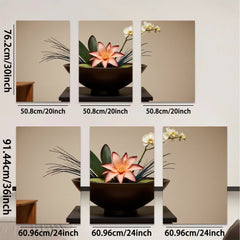 2D flat 1pc Zen floral arrangement botanical beauty for living room bedroom home wall decor modern farmhouse style