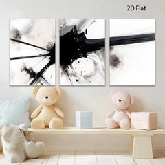 2D flat 1pc abstract black brushstroke modern wall art canvas prints for living room bedroom office decor farmhouse style gallery wrapped ready to hang