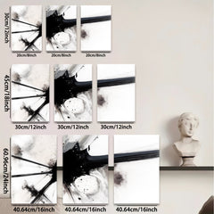 2D flat 1pc abstract black brushstroke modern wall art canvas prints for living room bedroom office decor farmhouse style gallery wrapped ready to hang