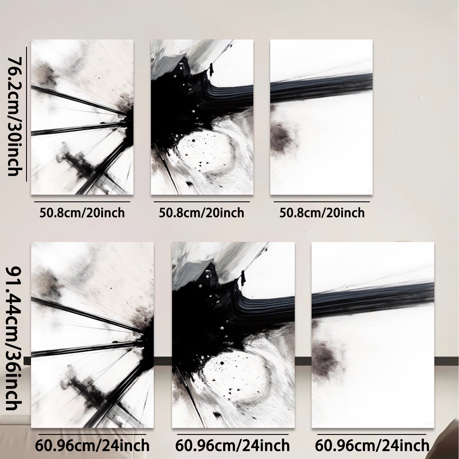 2D flat 1pc abstract black brushstroke modern wall art canvas prints for living room bedroom office decor farmhouse style gallery wrapped ready to hang