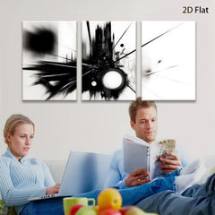2D flat 1pc abstract black energy burst modern wall art for living room bedroom office decor farmhouse style gallery wrapped canvas prints