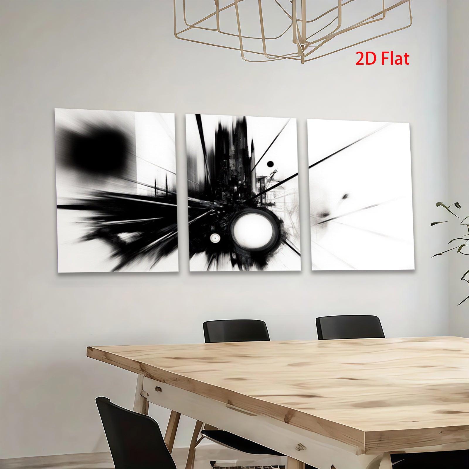 2D flat 1pc abstract black energy burst modern wall art for living room bedroom office decor farmhouse style gallery wrapped canvas prints