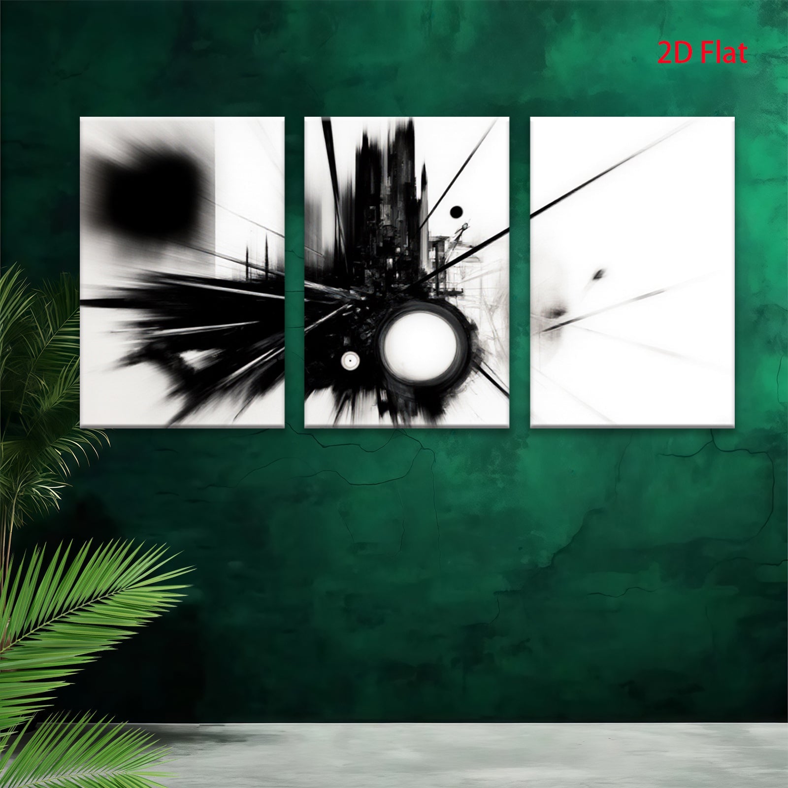 2D flat 1pc abstract black energy burst modern wall art for living room bedroom office decor farmhouse style gallery wrapped canvas prints