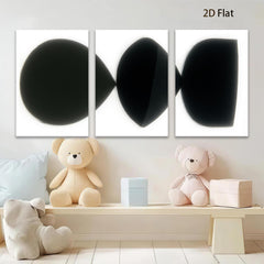 2D flat 1pc abstract black geometric shapes modern minimalist wall art canvas prints for living room bedroom office decor farmhouse style gallery wrapped timeless elegance