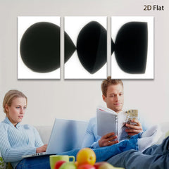2D flat 1pc abstract black geometric shapes modern minimalist wall art canvas prints for living room bedroom office decor farmhouse style gallery wrapped timeless elegance