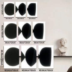 2D flat 1pc abstract black geometric shapes modern minimalist wall art canvas prints for living room bedroom office decor farmhouse style gallery wrapped timeless elegance