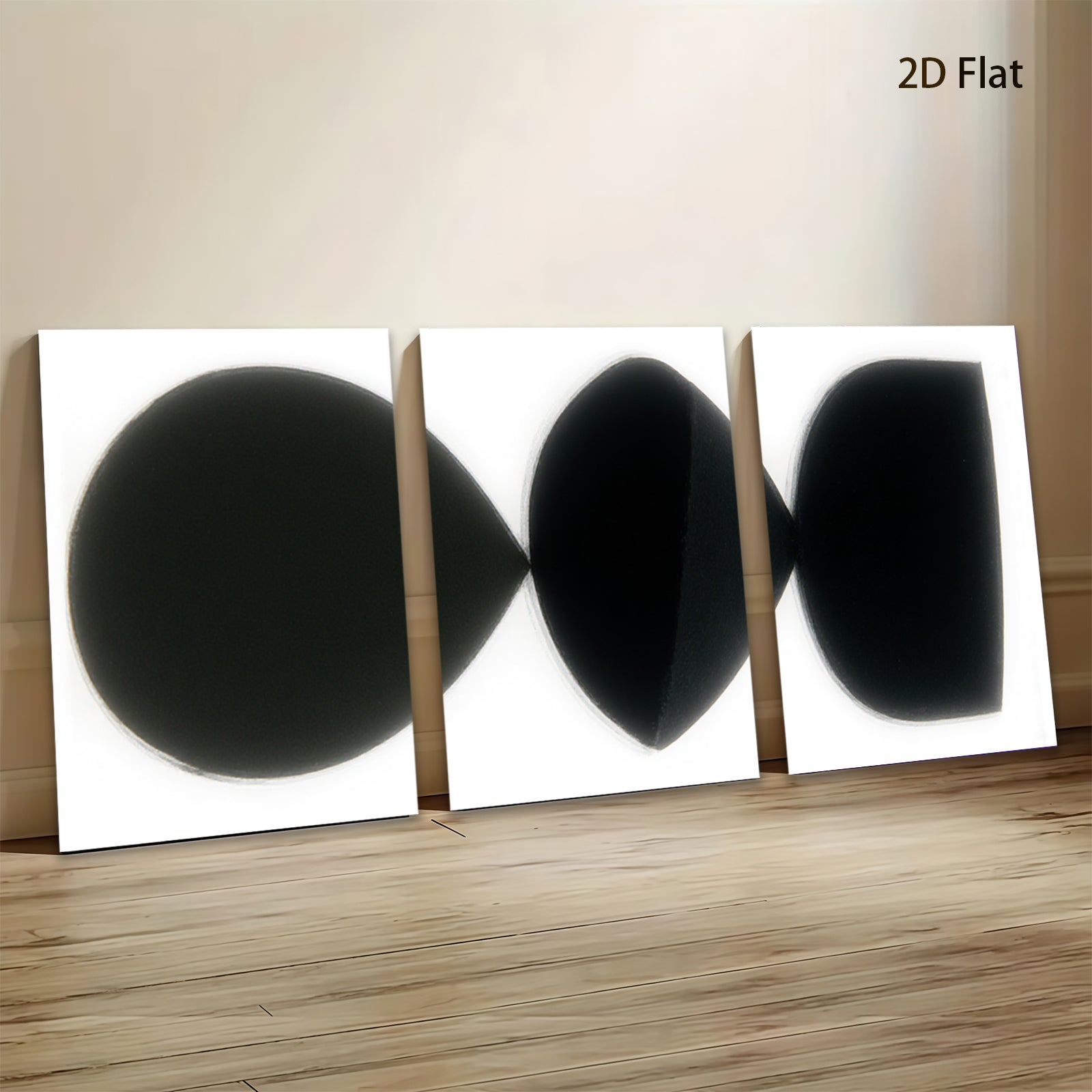 2D flat 1pc abstract black geometric shapes modern minimalist wall art canvas prints for living room bedroom office decor farmhouse style gallery wrapped timeless elegance