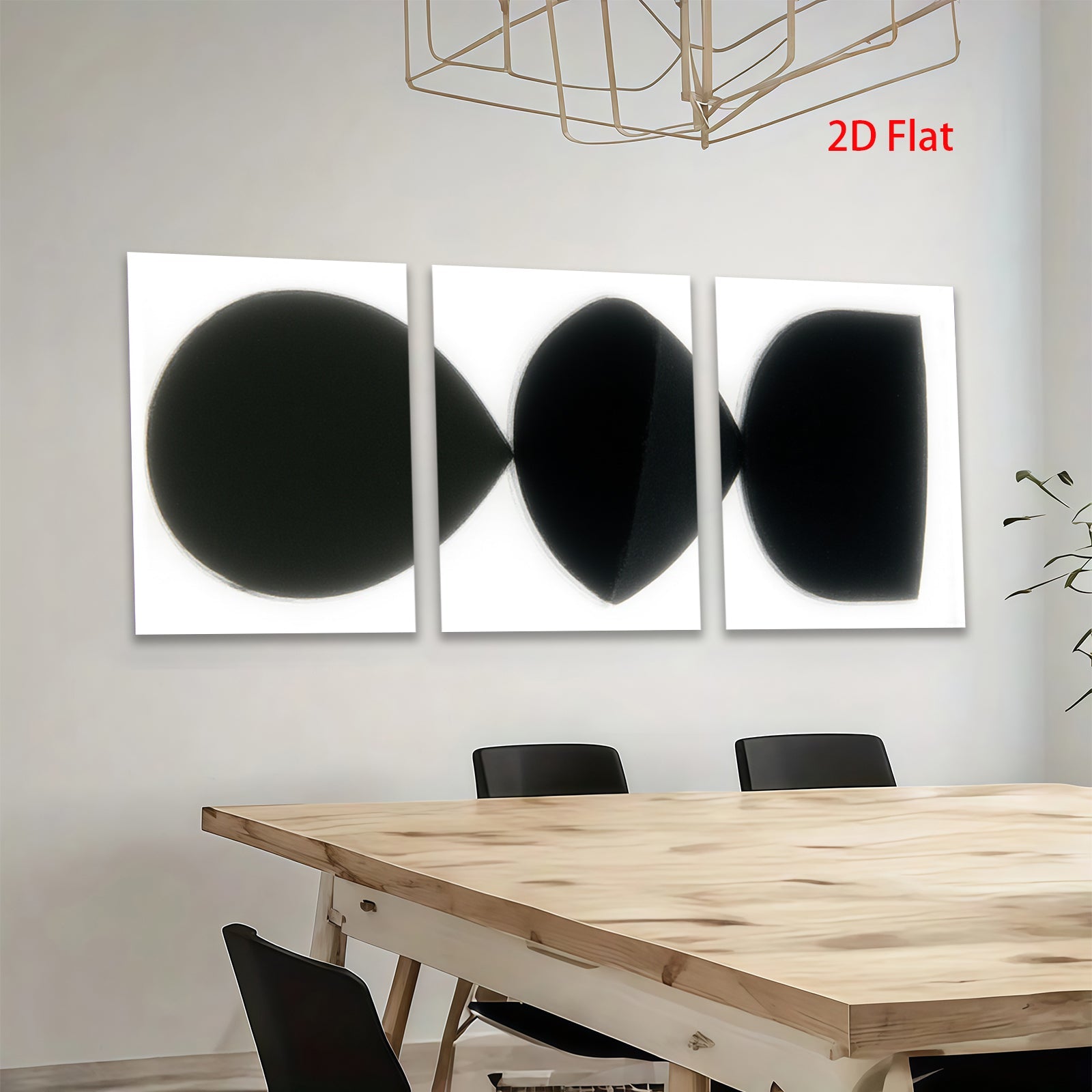 2D flat 1pc abstract black geometric shapes modern minimalist wall art canvas prints for living room bedroom office decor farmhouse style gallery wrapped timeless elegance