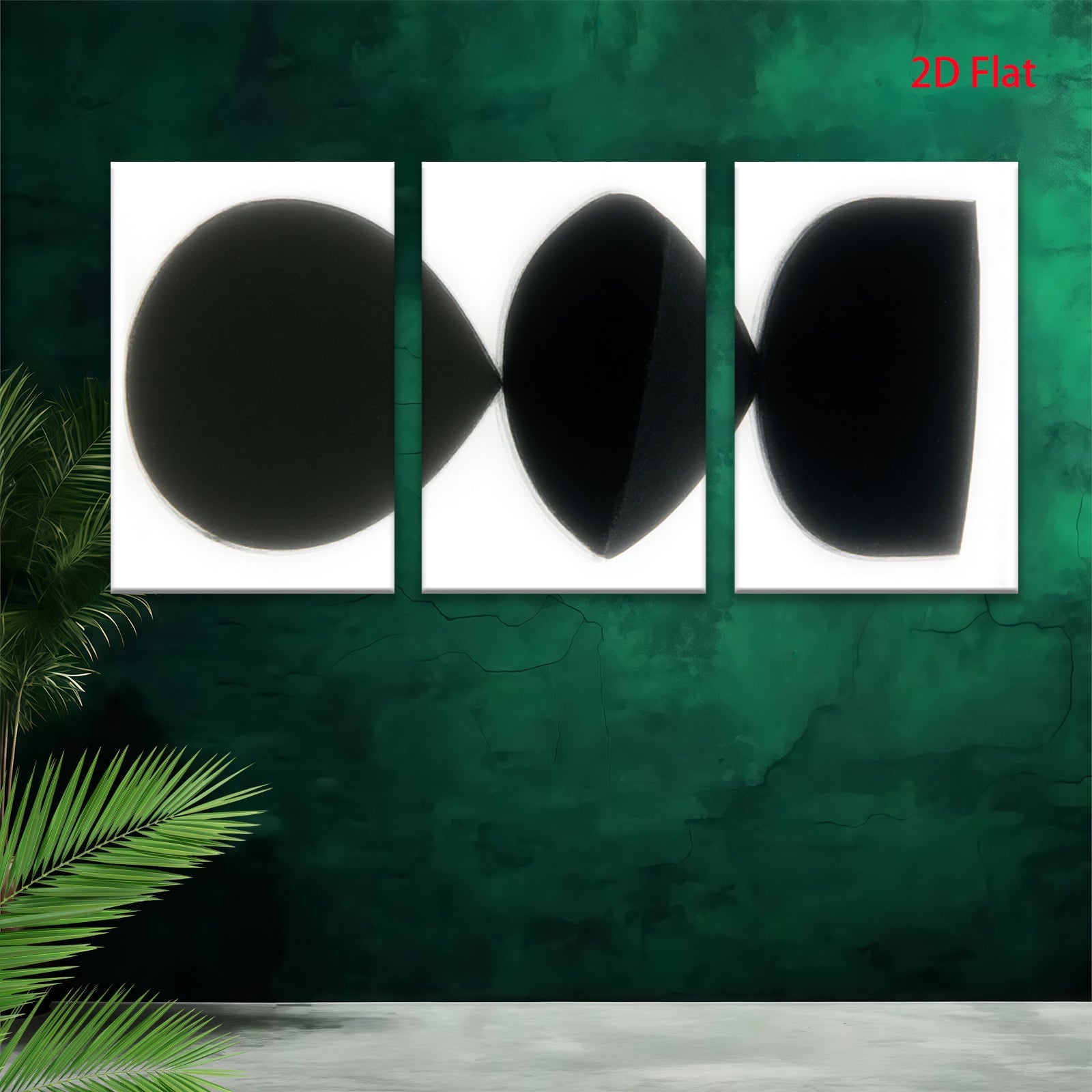2D flat 1pc abstract black geometric shapes modern minimalist wall art canvas prints for living room bedroom office decor farmhouse style gallery wrapped timeless elegance